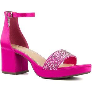 Juicy Couture Womens Ankle Strap Open Toe Block Heel Sandals